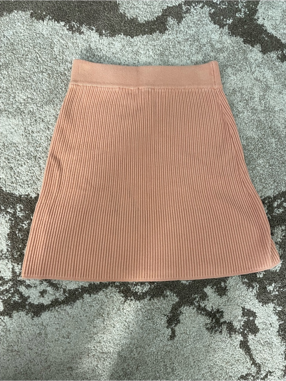 Free People Ribbed Peach A-Line Knit Skirt
